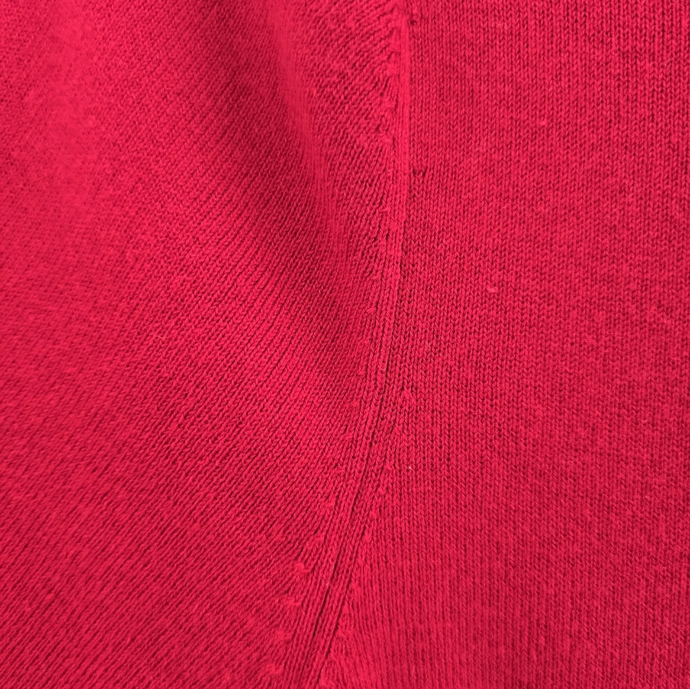 TALBOTS Red S Sleeve Rhinestone Embellished Neckline Classy Sweater.  LARGE P - Picture 6 of 9